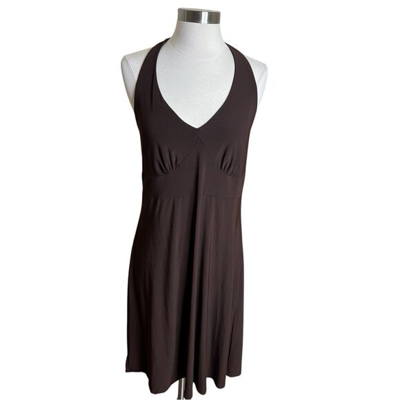 Vintage Perseption Halter Dress Womens Medium Brown Y2k USA Whimsical - Picture 1 of 8